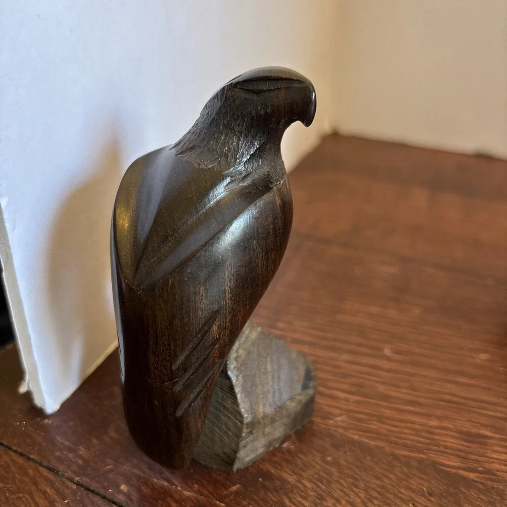 Vintage awesome Hand Carved Mexico for JOBA Wood Carved EAGLE Bird IRONWOOD 4